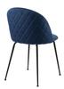 Louise UPHOLSTERED CHAIR, BLUE, METAL LEGS