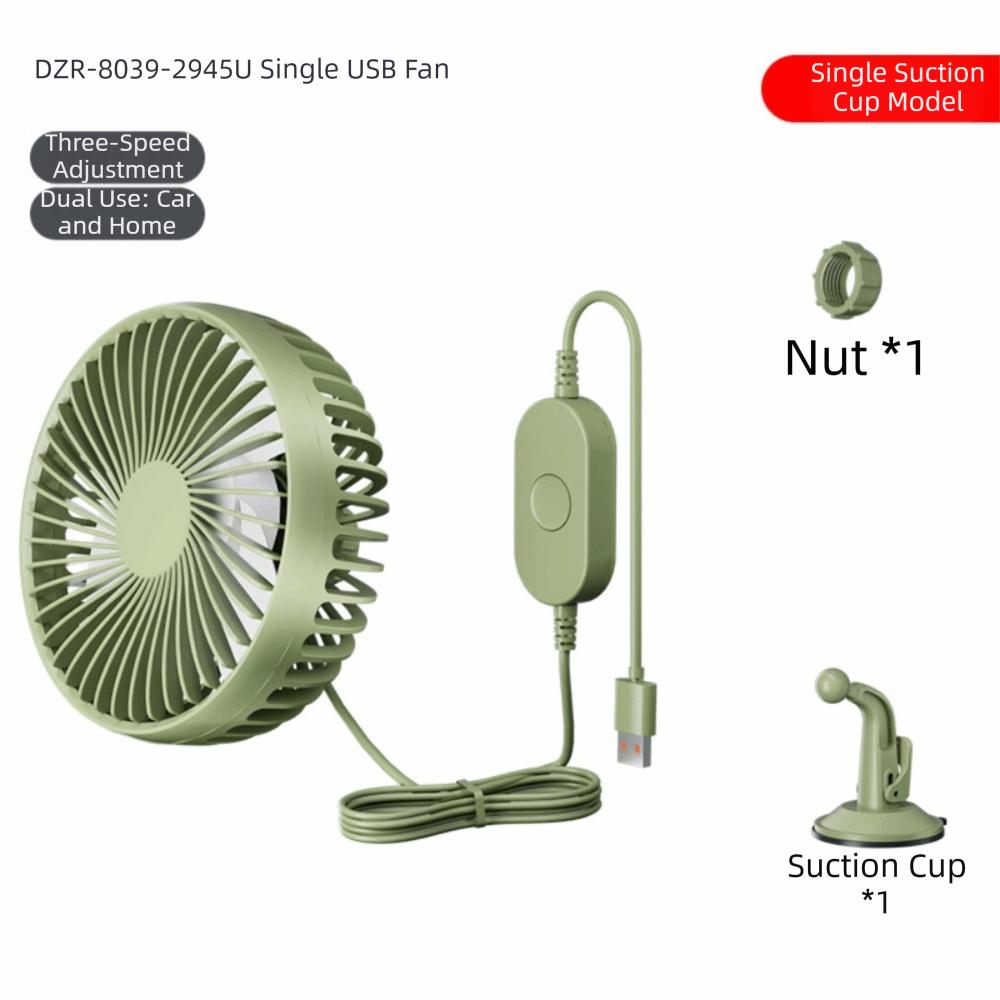 Quiet Operation Dual-Head Car Fan Multi-Angle Adjustable Electric Fan  Driving Environment