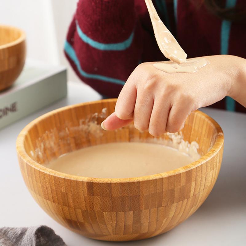 Japanese Salad Wooden Bowl Large Bamboo Bowl Stirring Powdered Mask Chinese Medicine Noodle Noodle Ramen Bowl Tableware