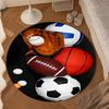 Sports Equipment Collection Round Rug for Livingroom,Bedroom, Palyroom, Chair Rug, Area Rug, Circle Carpet, Large Size Fan Christmas Gift