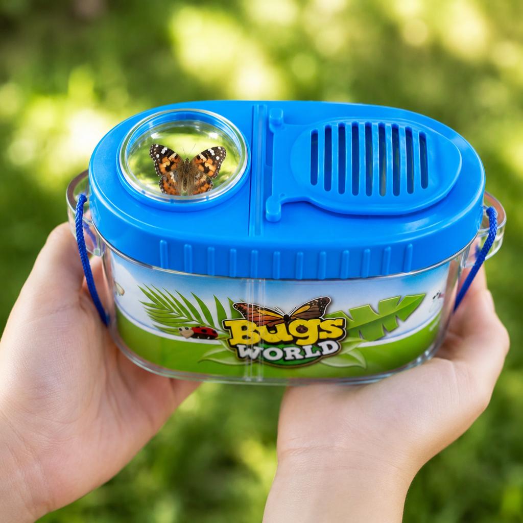 Children Outdoor Bug Catching Kit 6 Piece Set Includes Insect Container Magnifying Glass Bug Net Tweezers and Scissors for Educational Exploration