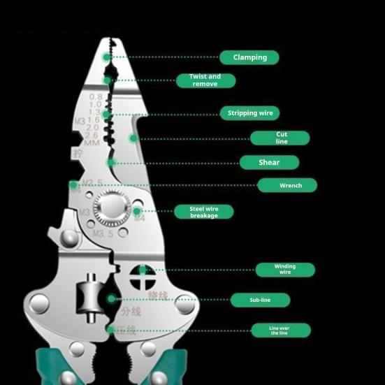 Dezizolatoare de sârmă Instrument de dezizolat sârmă pentru electricieni cu design precis al orificiului de dezizolare Suprafață lustruită anti-rugină Clești de dezizolat sârmă