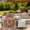 Ethnic Mystic Mandala Blanket Reversible Flannel Throw for Bohemian Souls AllSeason Comfort Spiritual Journey Gift