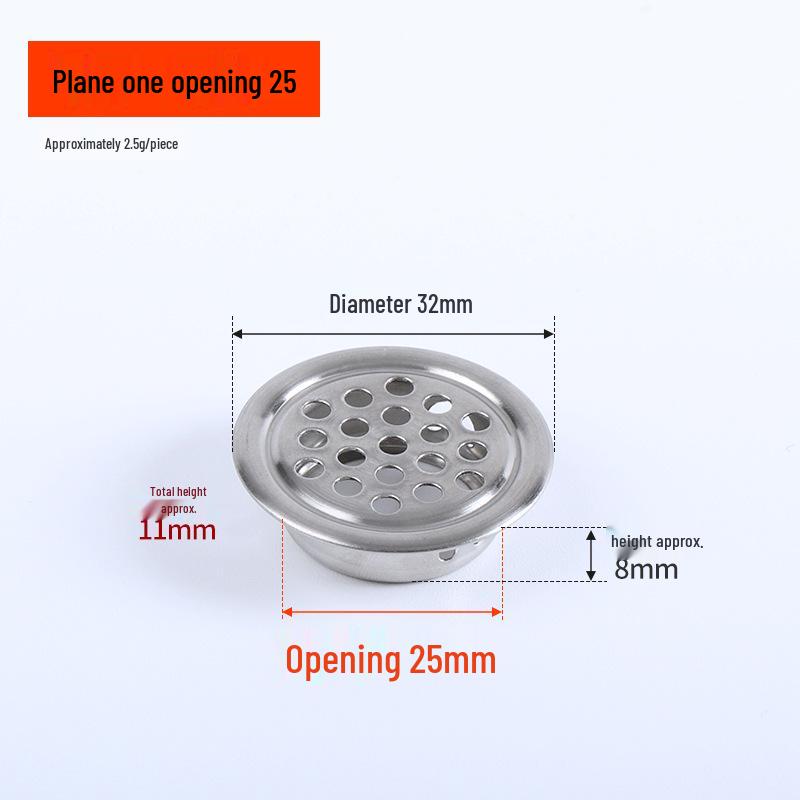 Stainless Steel Round Mesh Vent Cover for Cabinet or Wardrobe