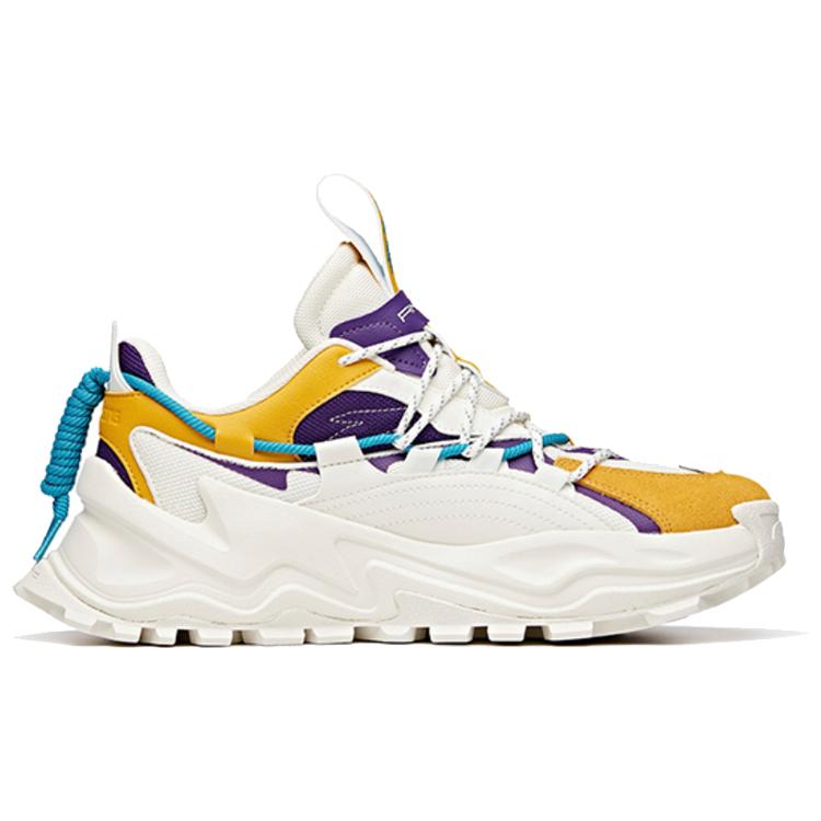Anta Hot Comfortable Slip Resistant, Abrasion Resistant, Height Increasing Low top Chunky Sneakers Men's Yellow White 912038890-3
