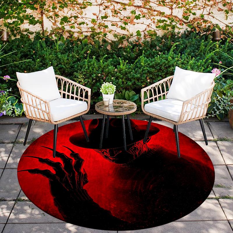 Horror Character pattern round rug,Carpet Rug for Living Room Bedroom Sofa Playroom Decor,Non-slip Floor Mat,Holiday Gifts and Birthday Gifts.