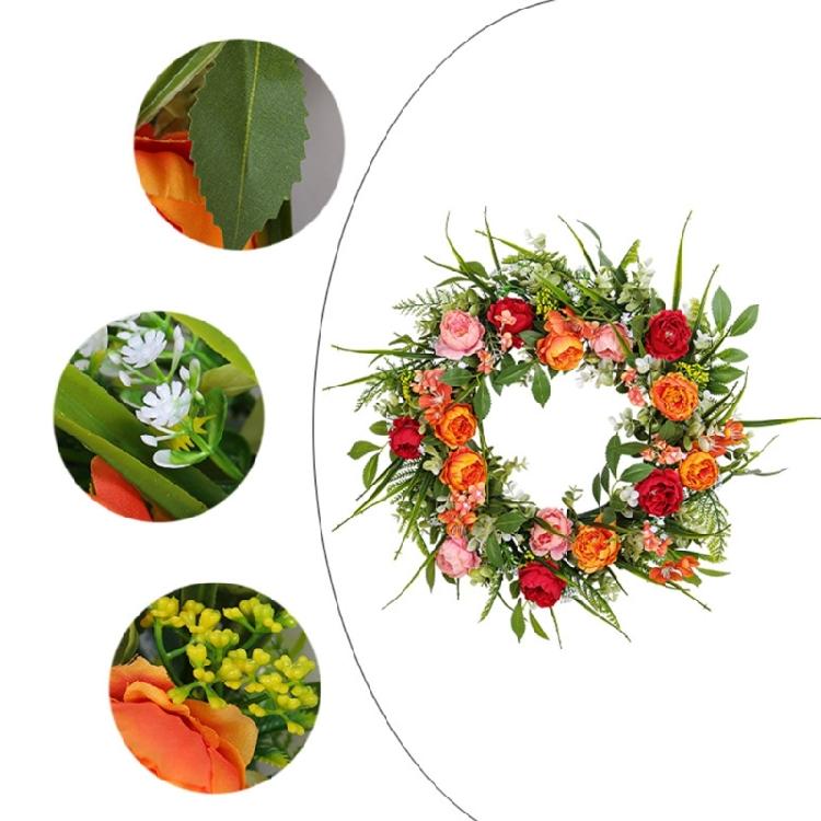 Flower Wreath,Artificial Peony Wreath Spring Wreath Valentine Wreath Gifts