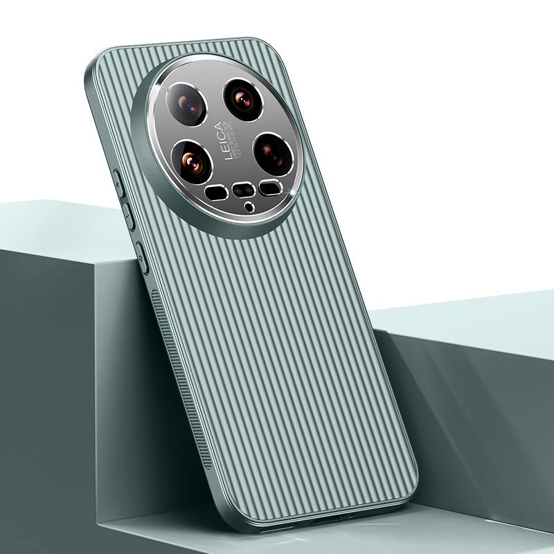 

For Xiaomi 14 Ultra Case Anti-drop PC+TPU Phone Protective Shell with Metal Lens Frame Green