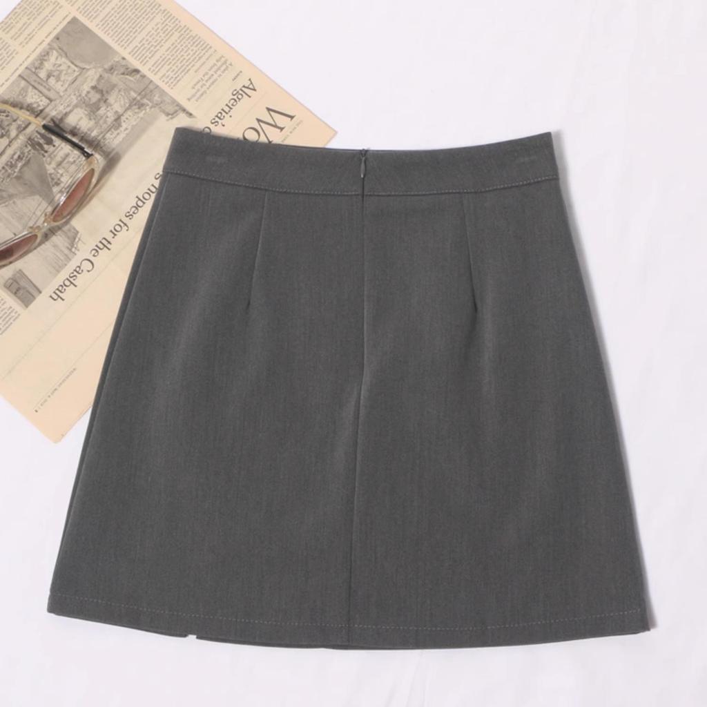 Women's High-Waisted A-Line Split Midi Skirt - Versatile Slimming Black Skirt Pants