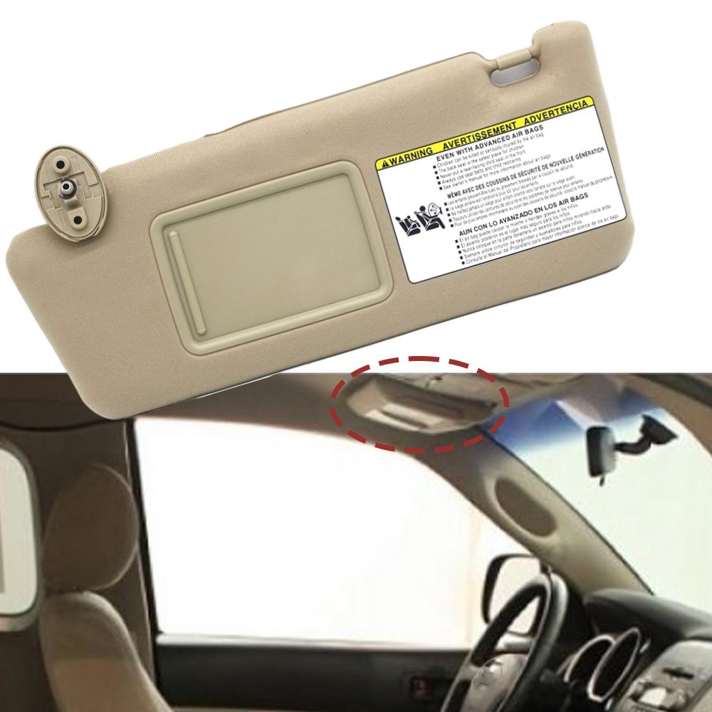 Car Sun Visor With Mirror Grey Beige Sun Shade For Toyota Tacoma 2005-2015 Left Hand Driver
