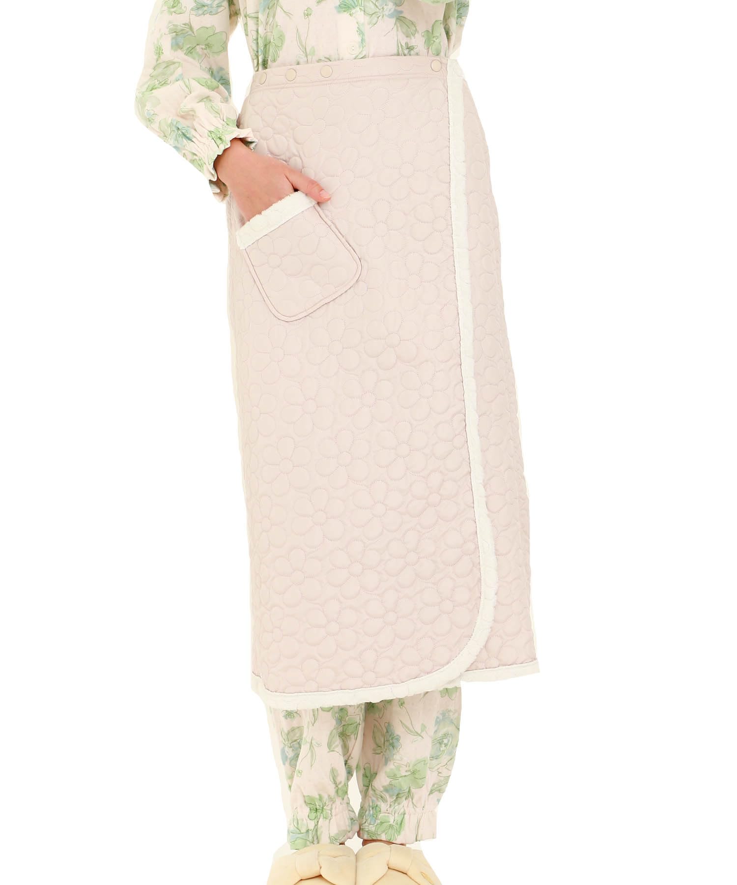 

Pajama Pants Peach Skin Quilt Daisy White [Narue] Women s