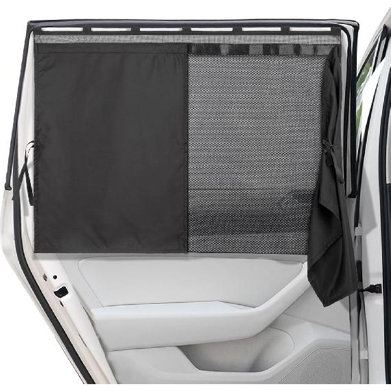 Car Window Shades, [2025 Updated] 2 Pack Car Sun Shade For Baby, Double Layer & Fully Open, Magnetic Back Window Curtain, Sun Shade Covers Privacy