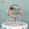 1pc Cake Decorations Happy Birthday Acrylic Cake Insert Toppers for Mitzvah Wedding Anniversary Cake Decor