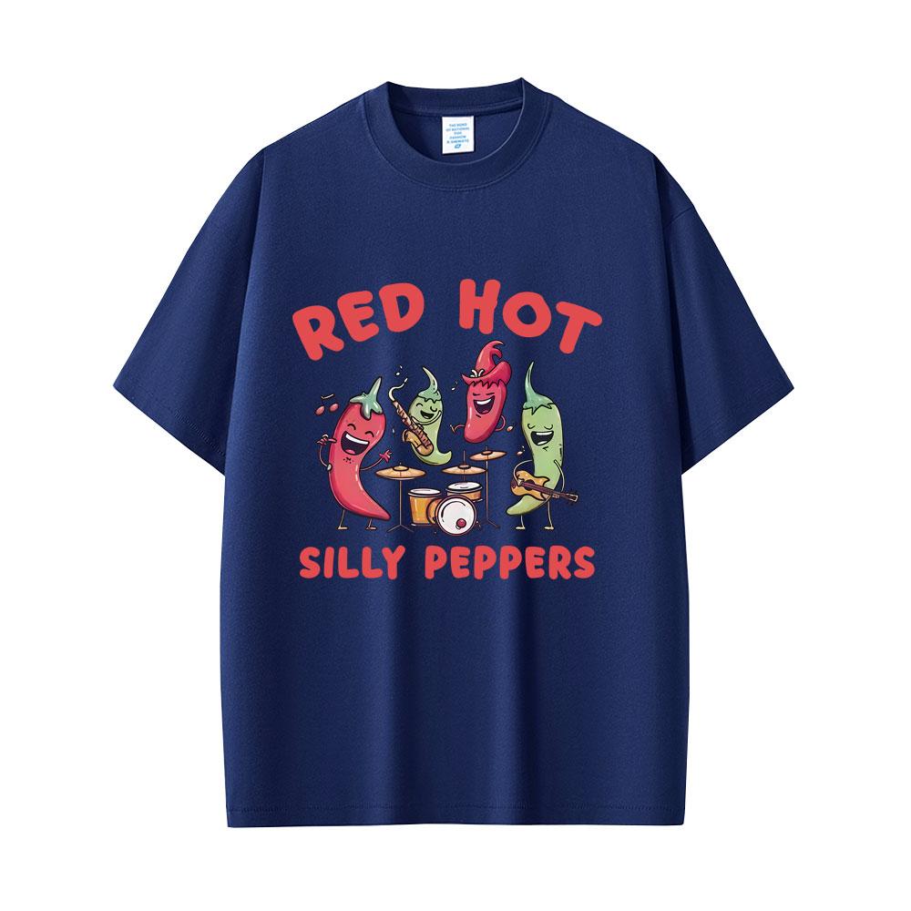 Funny Red Hot Silly Peppers Meme T Shirts Unisex Women Clothing Vintage Humor Rock Tshirt Unisexs Casual Cotton Oversized Tshirts