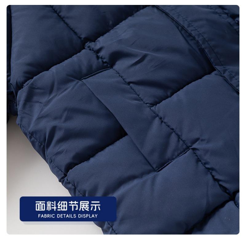 Kids Solid Korean Style Thick Padded Hooded Mid Length Winter Coat