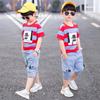 Summer Baby Boys Clothes Suit Stripe Cotton T-shirt+Jeans Short Pant 2PCS Set Kids Boys Clothing