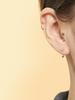 Minimalpiercing 14K Mini Me Four-Leaf Flower Curve Ring Piercing Earrings