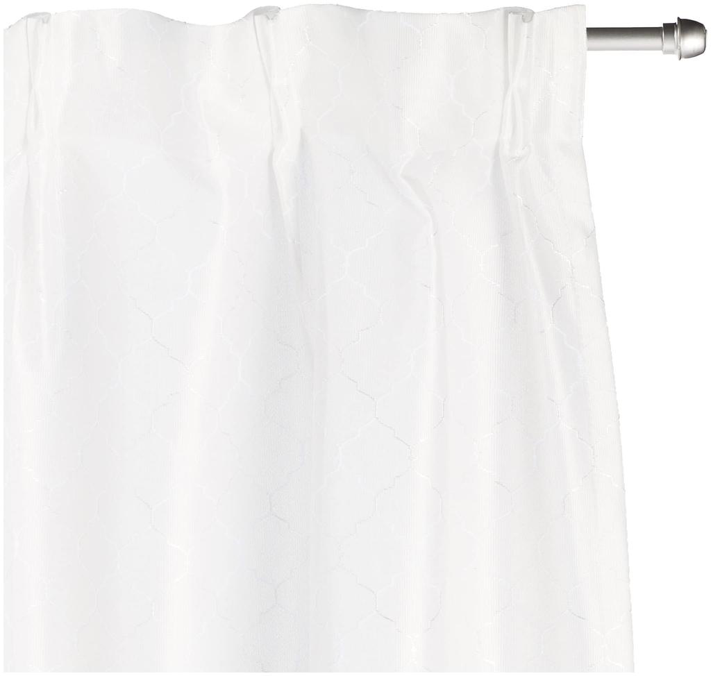 Univer Lace 100cm Wide x 133cm Set of UV Protection Energy Privacy Ruched Curtains, Long, 2, (Over 70%), Saving, Protection, Washable, White,