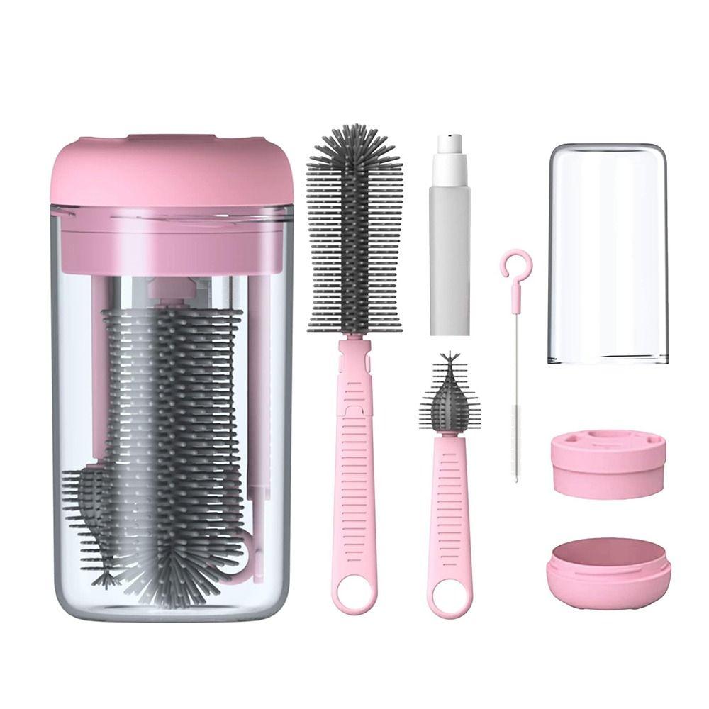 6 in 1 Nipple Straw Cleaner Kit Compact Baby Bottle Brush Set Feeding Bottle Brush  Bottle Cleaning
