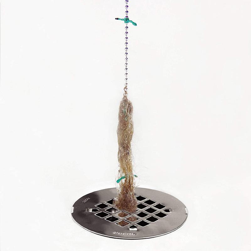 2Pcs Premium Drain Hair Catcher Flower Shower Hair Cleaning Chain Bathroom Drain Strainer Hair Catcher Chain Hook