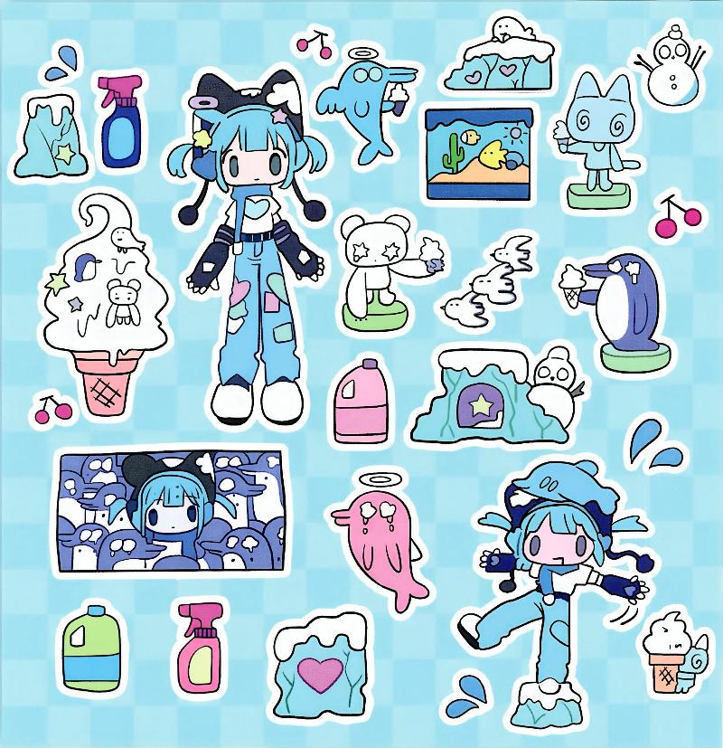 Cartoon Character Series Sticker Handbook Material Cute Mobile Phone Case Decoration Material