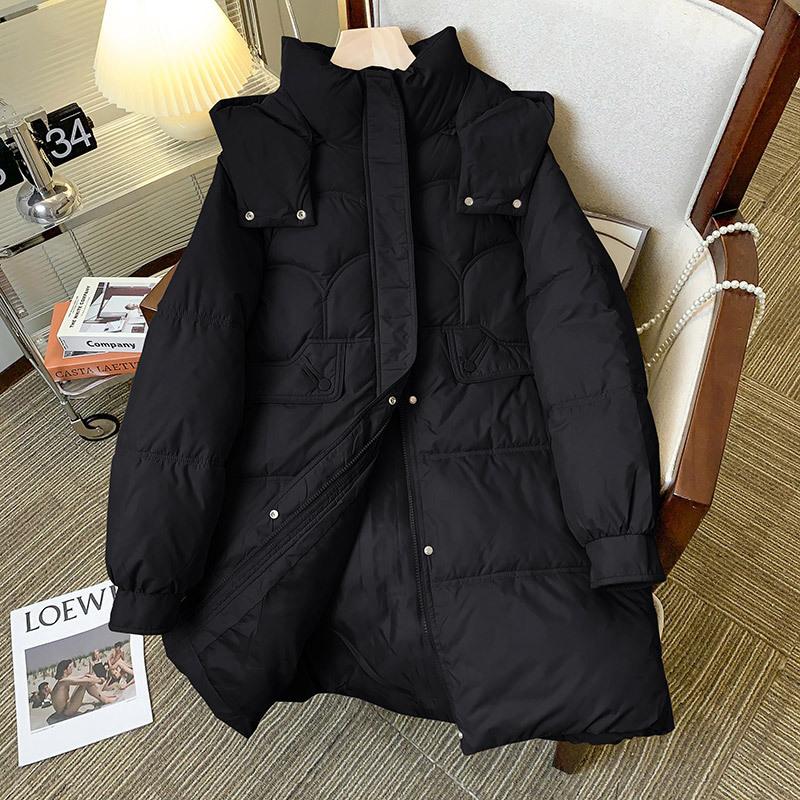 Down cotton-padded clothes for women, middle-aged mothers, medium and long cotton-padded clothes, thickened coats, women's cotton-padded jackets, ve
