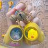 Creative Luminous Keychain Cute Cartoon Space Capsule Capybara Keyring Schoolbag Pendant Trinket Friend Children Gift