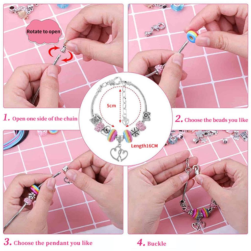 Countdown Christmas Charm Bead with Christmas Tree DIY Christmas Charms Beads Bracelet for Girls Kids Teens and Adults