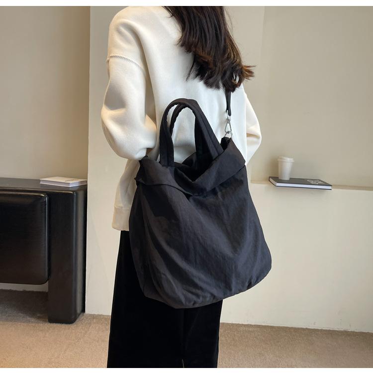 Canvas Large-capacity Bag 2024 New Korean Version Handbag Bag Large Bag Shoulder Leisure Student Bag