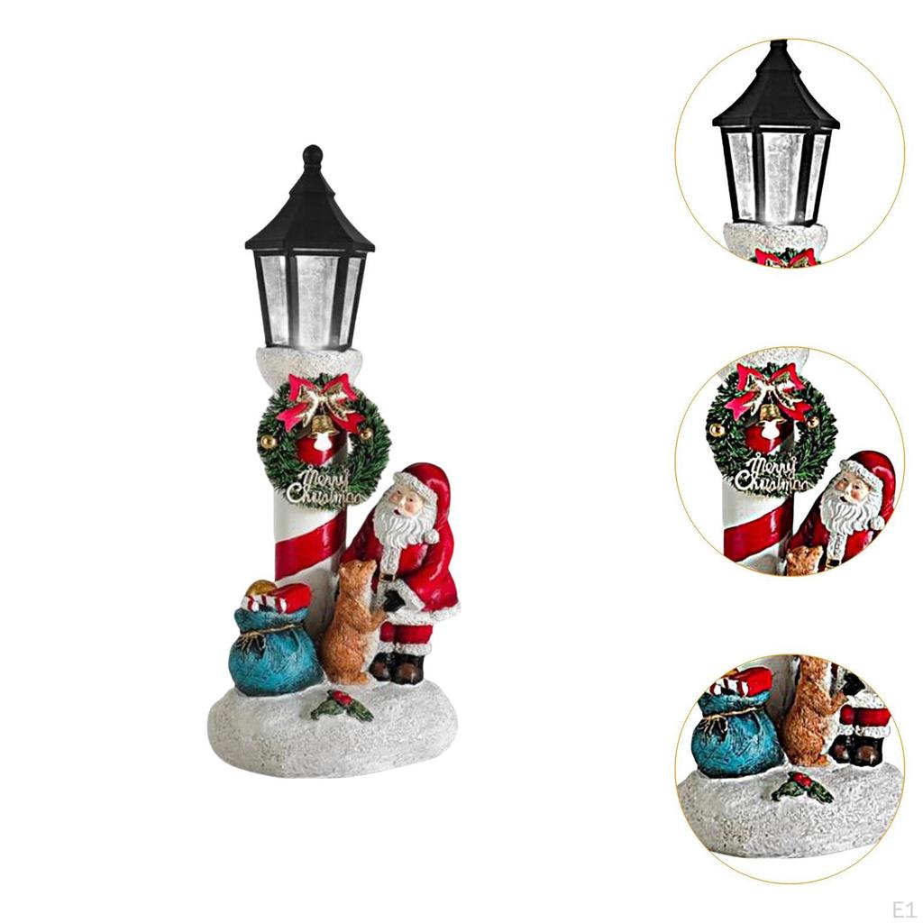 Weihnachtsmann Geschenktüten Kranz Katzenstatue Leuchtende Weihnachtsdekoration mit Licht Desktop Weihnachten