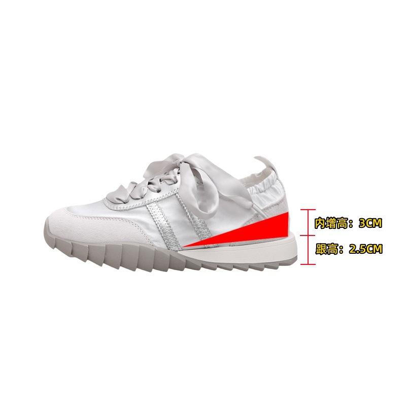 Leder atmungsaktive Ballett-Trainingsschuhe Damen Satin Zauberhöhensteigerung Klein Lässig Sport Forrest Gump Schuhe Damen Freizeitschuhe