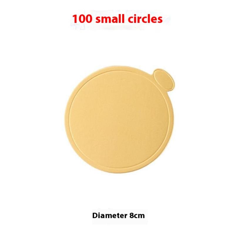100pcs/set Cake Base Boards Paper Board Shape Dessert Tray Golden Mousse Mat Bottom Foam Christmas Cake Decoration Tools