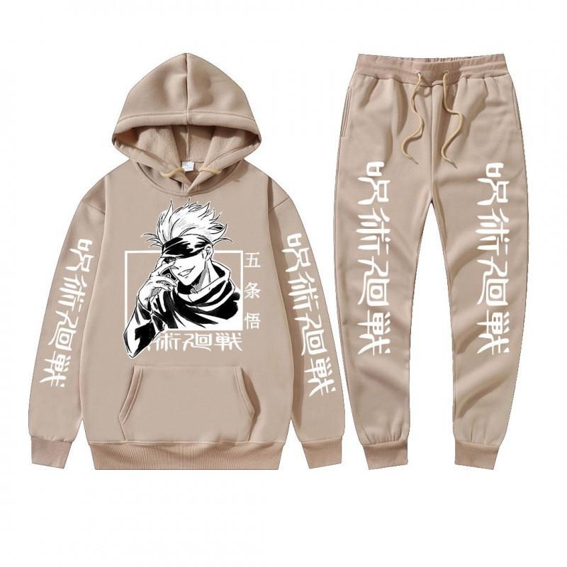Completo felpa con cappuccio invernale da uomo con stampa Gojo Satoru di Jujutsu Kaisen Tuta casual spessa streetwear