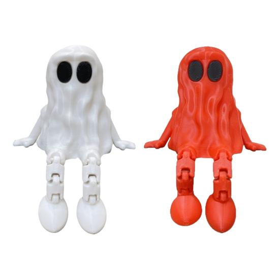 3D Printed Ornament with Moving Joints Ghost Shape Statue Crack-resistant PLA Material Decoration Halloween Gift