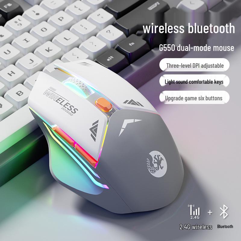 Mecha Mouse Wireless Silent Bluetooth Dual-Mode Mechanical Gaming Mouse Rechargeable for PC/Laptop.