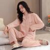 Island Fleece Pajamas Women'S Autumn And Winter Thickened Warm Long-Sleeved Coral Fleece Suit Spring And Autumn Thin Fleece Flannel Loungewear