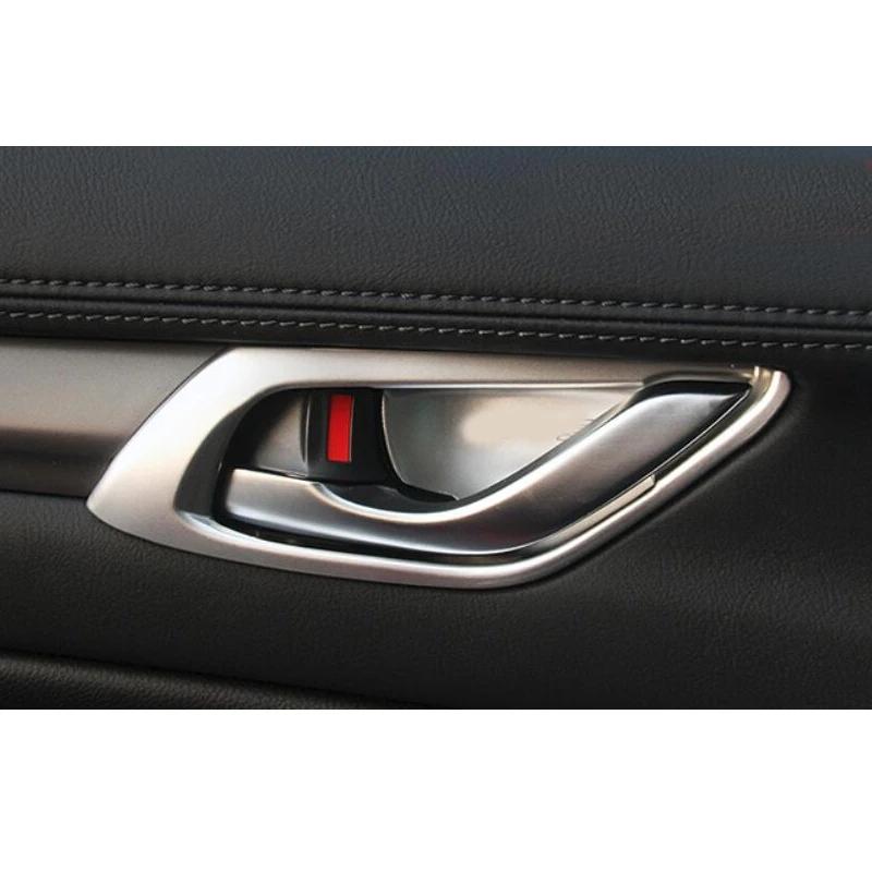 For Mazda CX-5 CX5 2017-  CX-8 CX8 2018 - Inner Door Handle Bowl Frame Cover Trim ABS Chrome Car Styling Accessories