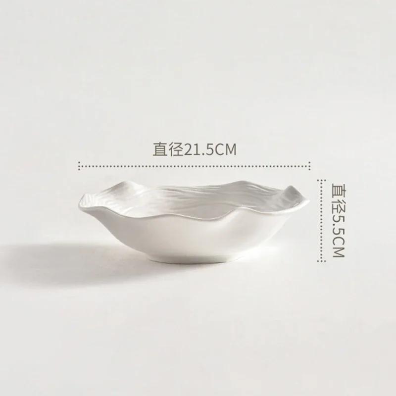 Creative Irregular Ceramic Bowl Luxury Restaurant Delicious Salad Bowls Home Afternoon Tea Yogurt Salad Bowl Unique Tableware