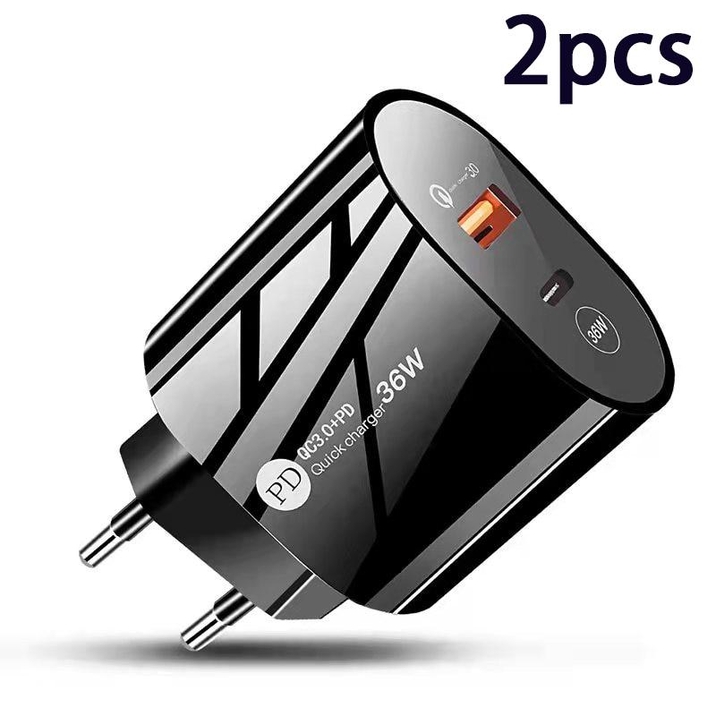 Pd 36w Usb Charger Quick Charge 3.0 Fast Phone Wall Charger Adapter For Iphone 13 12 Pro Ipad Huawei Xiaomi Samsung