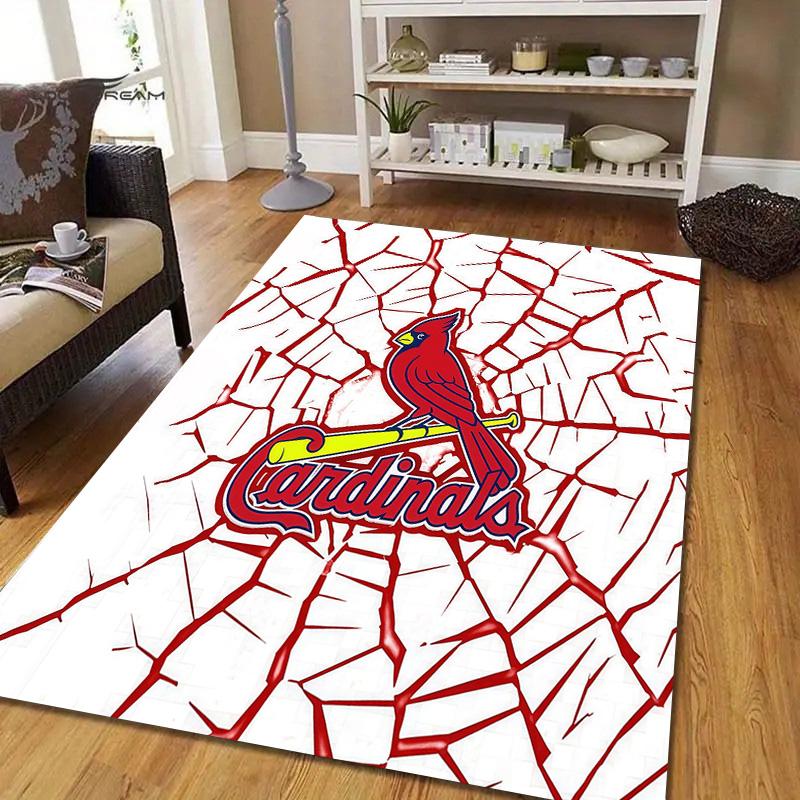 St.Louis Cardinals Flannel Pattern Square Carpet,Area Rug,Carpet Rug for Living Room Bedroom Sofa Playroom Decor,Non-slip Floor Mat