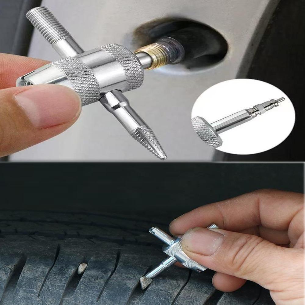2/5/10/20 pcs Tyre valve core tools valve core 4 Way Car Truck Tire Screwdriver Valve Stem Core Remover Installer Tool