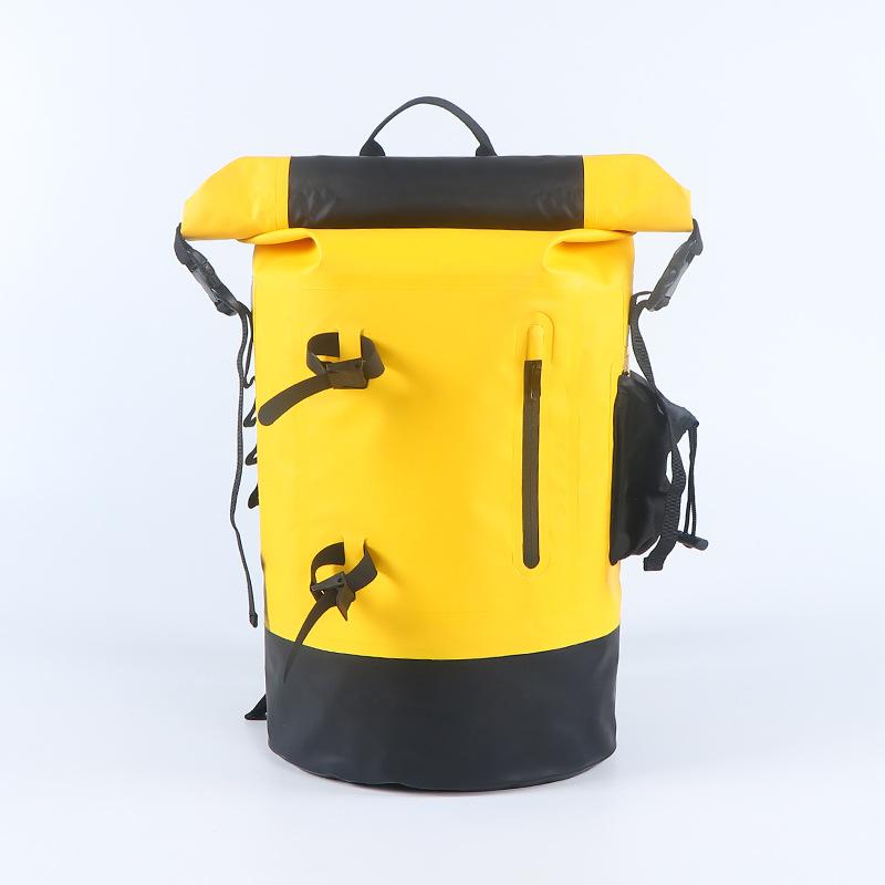 Large capacity creek traceability bag, rafting bag, waterproof bag, mountaineering backpack, yellow 20l