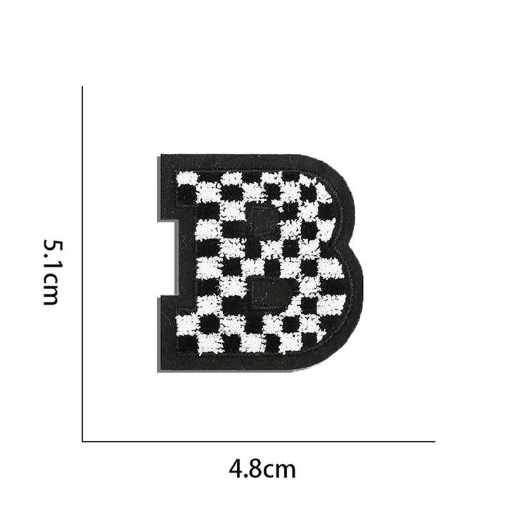 Square Embroidery Cloth Sticker, Computer Embroidery Chapter, Ironing Plaid Pattern Patch Sticker, Clothes Decoration Patch Sticker, Embroidery Label