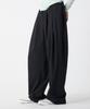 UNKNOWN PLANET Double-Pleat Wide Elastic Waist Slacks Dark Black