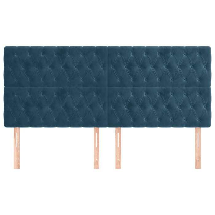 Maison Exclusive - Dark Blue Headboard 200 X 7 X 118/128 Cm Velvet