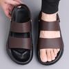 Fashion Brand New Men's Breathable Soft Soled Two On Sandals for Summer Fashion Comfortable Top Layer Cowhide Casual Leather Beach Shoes