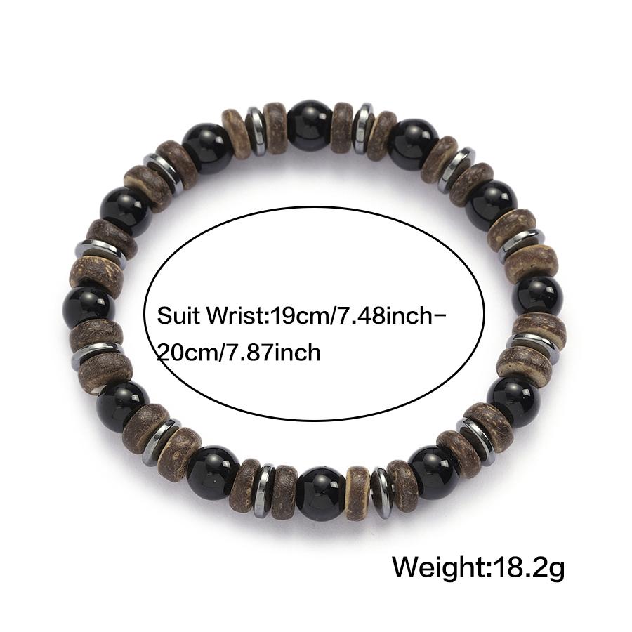 New Men Fashion Strand Bracelet Natural Onyx Tiger Eyes Blue Howlite Stone Wooden Coconut Beads Braslet Versatile Accessories