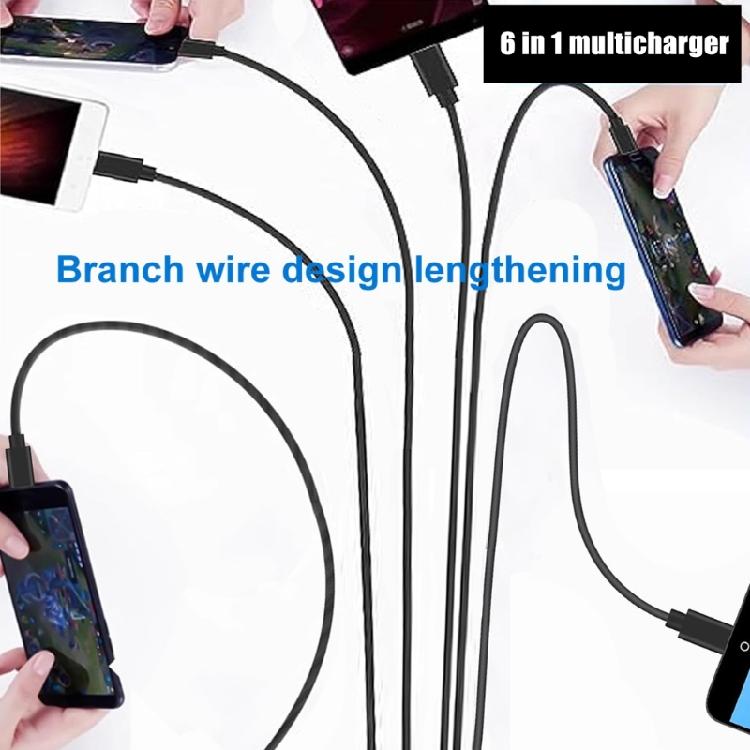 6 in 1 Charging Accessory USB C Splitter Adapter Cable Cord with Multiple Output Charging Up to 6 Devices Simultaneously
