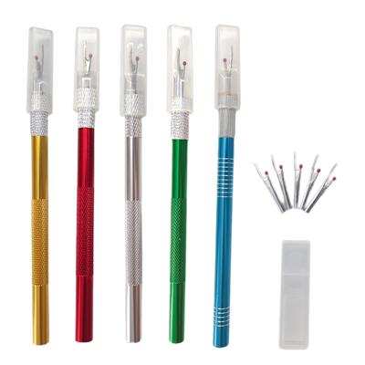 Metal Handle Sewing Thread Cutter for Cross Stitch DIY Craft Tool Accessories Kit with Replacement Sew for Head for Art