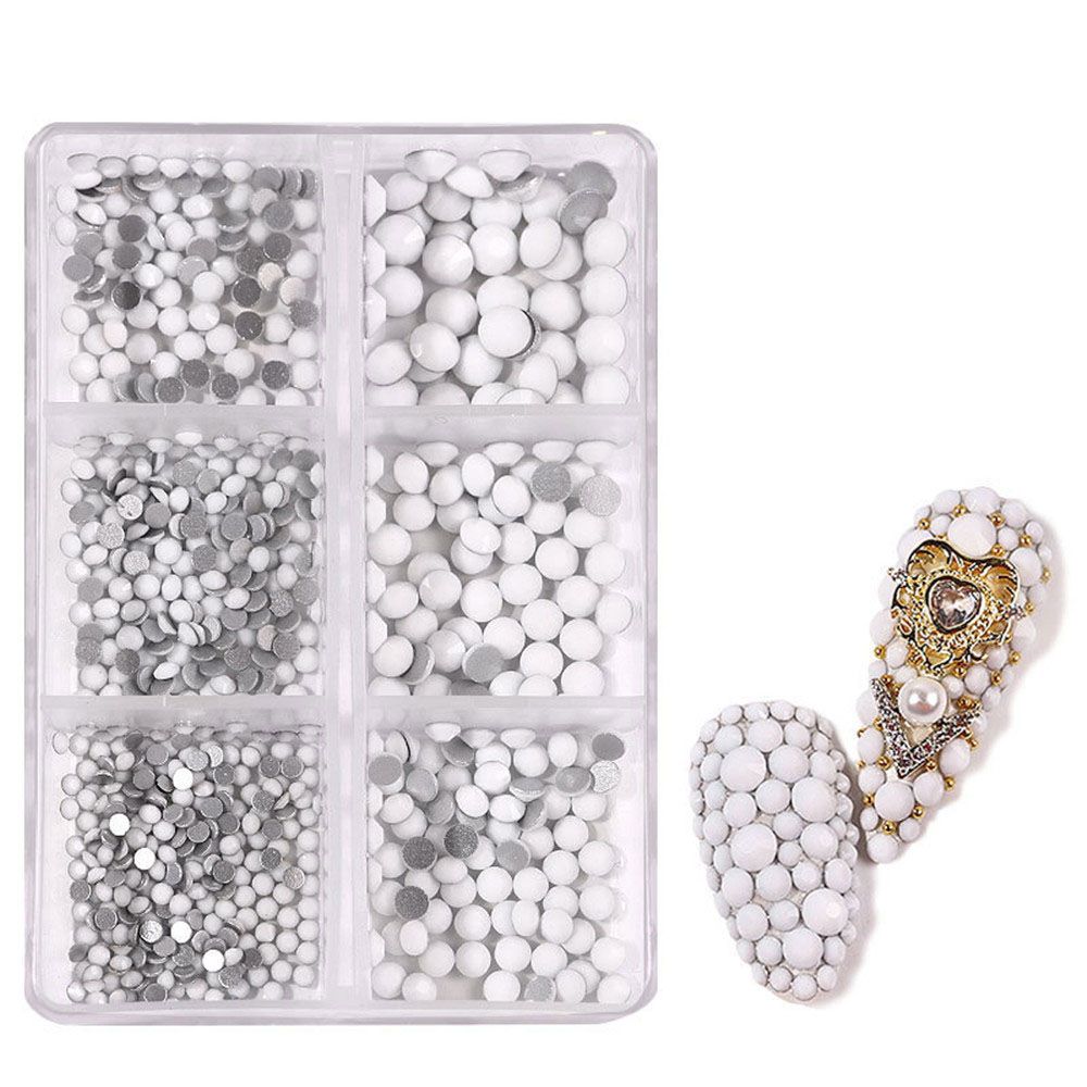1000Pcs Multi-Size 3D Glitter DIY Diamond Gem Nail Rhinestones AB Crystal